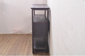 和製ビンテージ　松本民芸家具　上質な和の趣き溢れるクズ布茶棚(飾り棚、収納棚、戸棚、サイドボード、ヴィンテージ)(R-068654)