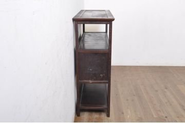 和製ビンテージ　松本民芸家具　上質な和の趣き溢れるクズ布茶棚(飾り棚、収納棚、戸棚、サイドボード、ヴィンテージ)(R-068654)