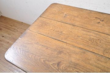 和製アンティーク　大正ロマン　2way　欅(ケヤキ)材　栓材　落ち着いた空間におすすめの上品な引き出し付き作業台(ダイニングテーブル、カフェテーブル、ローテーブル、ワークデスク、在宅用、在宅ワーク用)(R-068656)