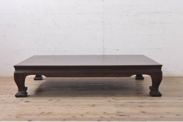 和製ビンテージ　天板一枚板が魅力の重厚な座卓(ローテーブル、センターテーブル)(R-068664)