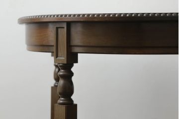 和製アンティーク　古い洋館で使われていた大正ロマンの雰囲気漂うカバ材のラウンドテーブル(丸テーブル、コーヒーテーブル、サイドテーブル)(R-068665)