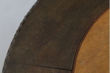 和製アンティーク　古い洋館で使われていた大正ロマンの雰囲気漂うダイニングテーブル(オーバルテーブル、食卓、2人掛け、4人掛け)(R-068666)