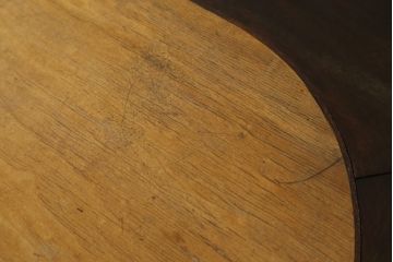 和製アンティーク　古い洋館で使われていた大正ロマンの雰囲気漂うダイニングテーブル(オーバルテーブル、食卓、2人掛け、4人掛け)(R-068666)