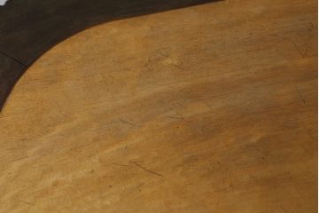 和製アンティーク　古い洋館で使われていた大正ロマンの雰囲気漂うダイニングテーブル(オーバルテーブル、食卓、2人掛け、4人掛け)(R-068666)