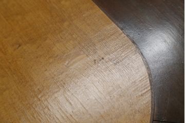 和製アンティーク　古い洋館で使われていた大正ロマンの雰囲気漂うダイニングテーブル(オーバルテーブル、食卓、2人掛け、4人掛け)(R-068666)