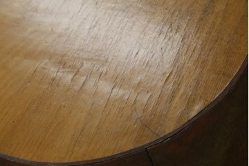 和製アンティーク　古い洋館で使われていた大正ロマンの雰囲気漂うダイニングテーブル(オーバルテーブル、食卓、2人掛け、4人掛け)(R-068666)