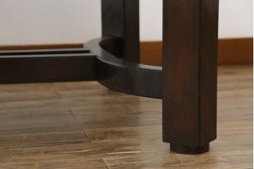 和製アンティーク　古い洋館で使われていた大正ロマンの雰囲気漂うダイニングテーブル(オーバルテーブル、食卓、2人掛け、4人掛け)(R-068666)