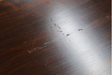 和製ビンテージ　えぞインテリア(えぞ民芸)　特徴的な色味が魅力的なライティングビューロー(簿記机、ワークデスク、在宅用、在宅ワーク用、引き出し、収納棚、戸棚、ヴィンテージ)(R-068673)