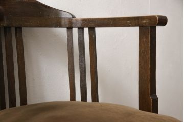 和製アンティーク　ナラ(楢)材　大正ロマン　レトロな空間作りにおすすめな回転チェア(回転椅子、イス、ドクターチェア、アームチェア、オフィスチェア、デスクチェア)(R-068678)
