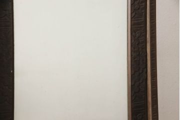 和製ビンテージ　伝統工芸　軽井沢彫り　咲き誇る桜の彫刻が美しいスタンドミラー(姿見、鏡、ヴィンテージ)(R-068685)