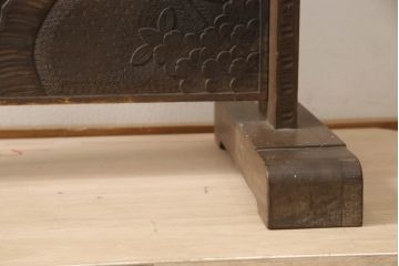 和製ビンテージ　伝統工芸　軽井沢彫り　咲き誇る桜の彫刻が美しいスタンドミラー(姿見、鏡、ヴィンテージ)(R-068685)