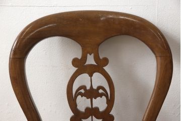 イギリスアンティーク　マホガニー材　透かし彫りが上品な印象を与えるバルーンバックチェア2脚セット(ダイニングチェア、椅子、イス)(R-068688)