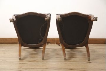 イギリスアンティーク　マホガニー材　透かし彫りが上品な印象を与えるバルーンバックチェア2脚セット(ダイニングチェア、椅子、イス)(R-068688)