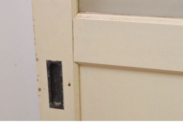 アンティーク建具　ペイント仕上げ限定　レトロな空間づくりにおすすめな古い学校の引き戸4枚セット(ガラス戸)(R-068698)