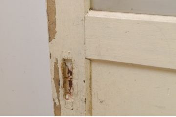 アンティーク建具　ペイント仕上げ限定　レトロな空間づくりにおすすめな古い学校の引き戸4枚セット(ガラス戸)(R-068698)