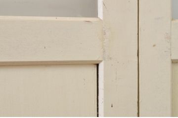 アンティーク建具　ペイント仕上げ限定　レトロな空間づくりにおすすめな古い学校の引き戸4枚セット(ガラス戸)(R-068699)