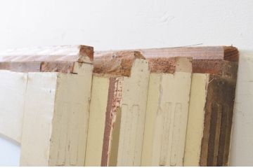 アンティーク建具　ペイント仕上げ限定　レトロな空間づくりにおすすめな古い学校の引き戸4枚セット(ガラス戸)(R-068699)