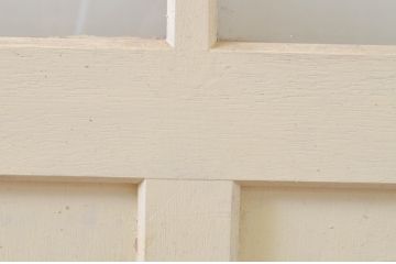 アンティーク建具　ペイント仕上げ限定　レトロな空間づくりにおすすめな古い学校の引き戸2枚セット(ガラス戸)(R-068701)