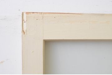 アンティーク建具　ペイント仕上げ限定　レトロな空間づくりにおすすめな古い学校の幅広ガラス戸1枚(引き戸)(R-068702)