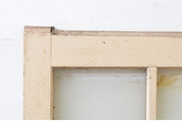 アンティーク建具　ペイント仕上げ限定　レトロな空間づくりにおすすめな古い学校の幅広ガラス戸1枚(引き戸)(R-068703)