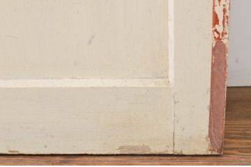 アンティーク建具　ペイント仕上げ限定　レトロな空間づくりにおすすめな古い学校の引き戸4枚セット(ガラス戸)(R-068704)