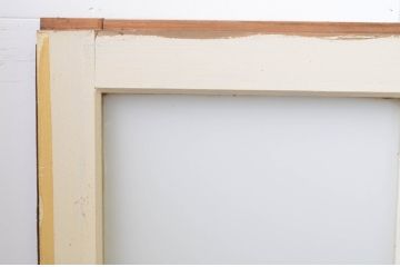 アンティーク建具　ペイント仕上げ限定　レトロな空間づくりにおすすめな古い学校の引き戸4枚セット(ガラス戸)(R-068705)