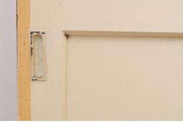 アンティーク建具　ペイント仕上げ限定　レトロな空間づくりにおすすめな古い学校の引き戸4枚セット(ガラス戸)(R-068705)