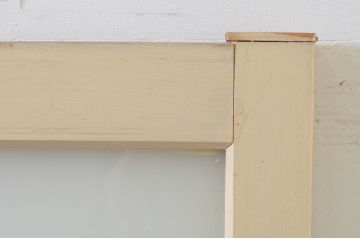 アンティーク建具　ペイント仕上げ限定　レトロな空間づくりにおすすめな古い学校のガラス戸2枚セット(引き戸)(R-068706)