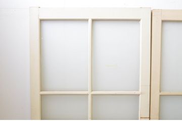 アンティーク建具　ペイント仕上げ限定　レトロな空間づくりにおすすめな古い学校のガラス戸4枚セット(引き戸)(R-068707)