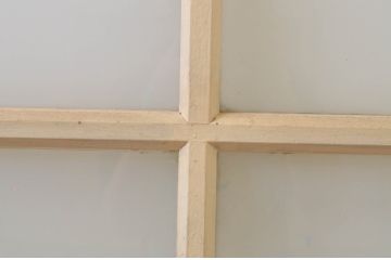 アンティーク建具　ペイント仕上げ限定　レトロな空間づくりにおすすめな古い学校のガラス戸4枚セット(引き戸)(R-068707)