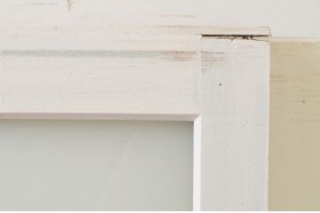 アンティーク建具　ペイント仕上げ限定　レトロな空間づくりにおすすめな古い学校のガラス戸2枚セット(引き戸)(R-068708)