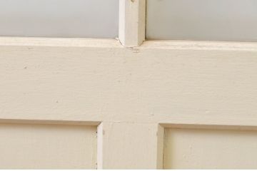 アンティーク建具　ペイント仕上げ限定　レトロな空間づくりにおすすめな古い学校のガラス戸2枚セット(引き戸)(R-068709)