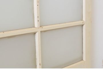 アンティーク建具　ペイント仕上げ限定　レトロな空間づくりにおすすめな古い学校のガラス戸2枚セット(引き戸)(R-068709)