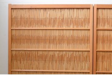 アンティーク建具　情緒あふれる空間づくりにおすすめの夏戸4枚セット(簾戸、御簾戸、簀戸、葭戸、夏障子、すど、引き戸)(R-068712)