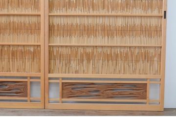アンティーク建具　情緒あふれる空間づくりにおすすめの夏戸4枚セット(簾戸、御簾戸、簀戸、葭戸、夏障子、すど、引き戸)(R-068712)
