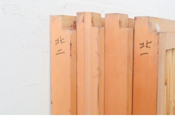 アンティーク建具　情緒あふれる空間づくりにおすすめの夏戸4枚セット(簾戸、御簾戸、簀戸、葭戸、夏障子、すど、引き戸)(R-068712)