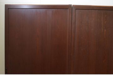 アンティーク建具　古民家スタイルにおすすめの漆塗り舞良戸4枚セット(板戸、引き戸)(R-068713)
