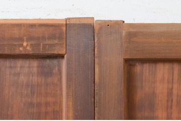 アンティーク建具　風情のある佇まいが魅力的な格子入りガラス帯戸4枚セット(引き戸、ガラス戸)(R-068714)