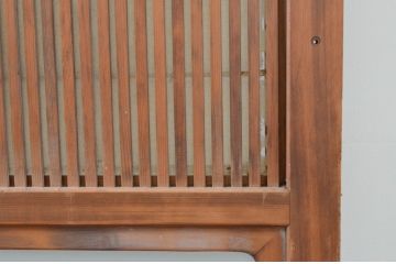 アンティーク建具　どこか懐かしい空気を醸し出す裏障子付き格子戸3枚セット(引き戸、障子戸、ガラス帯戸)(R-068715)