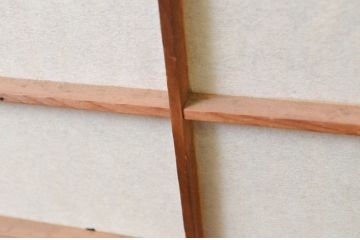 アンティーク建具　どこか懐かしい空気を醸し出す裏障子付き格子戸3枚セット(引き戸、障子戸、ガラス帯戸)(R-068715)