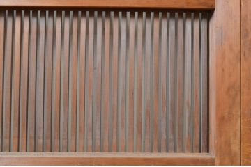 アンティーク建具　どこか懐かしい空気を醸し出す裏障子付き格子戸3枚セット(引き戸、障子戸、ガラス帯戸)(R-068715)