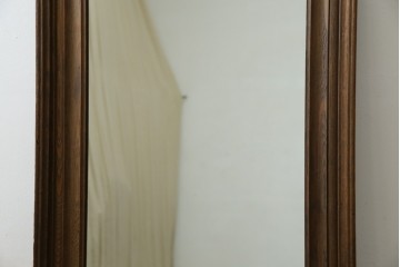 和製アンティーク　大正ロマン　古い欅(ケヤキ)材のフレームがシンプルなデザインで取り入れやすいウォールミラー　(R-068716)