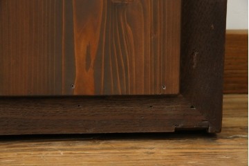 和製アンティーク　大正ロマン　古い欅(ケヤキ)材のフレームがシンプルなデザインで取り入れやすいウォールミラー　(R-068716)