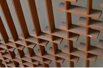 アンティーク建具　片面ガラス　落ち着いた和の雰囲気を演出する組子入り書院戸2枚セット(引き戸、ガラス戸、窓)(R-068718)