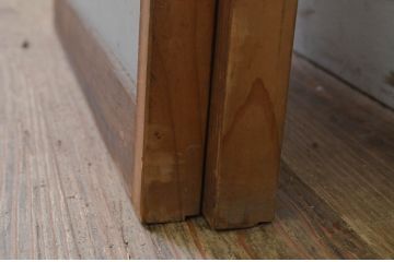 アンティーク建具　片面ガラス　落ち着いた和の雰囲気を演出する組子入り書院戸2枚セット(引き戸、ガラス戸、窓)(R-068718)