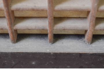 アンティーク建具　黒枠　上質な和の空間を演出する書院障子戸2枚セット(引き戸、書院戸、窓)(R-068719)