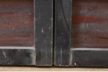 アンティーク建具　黒枠　上質な和の空間を演出する書院障子戸2枚セット(引き戸、書院戸、窓)(R-068719)