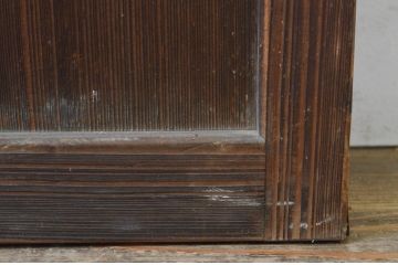 アンティーク建具　和の風情を感じられる裏障子付き格子戸1枚(引き戸、障子戸、ガラス帯戸)(R-068720)