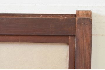 アンティーク建具　和の風情を感じられる裏障子付き格子戸1枚(引き戸、障子戸、ガラス帯戸)(R-068720)