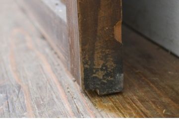 アンティーク建具　和の風情を感じられる裏障子付き格子戸1枚(引き戸、障子戸、ガラス帯戸)(R-068720)
